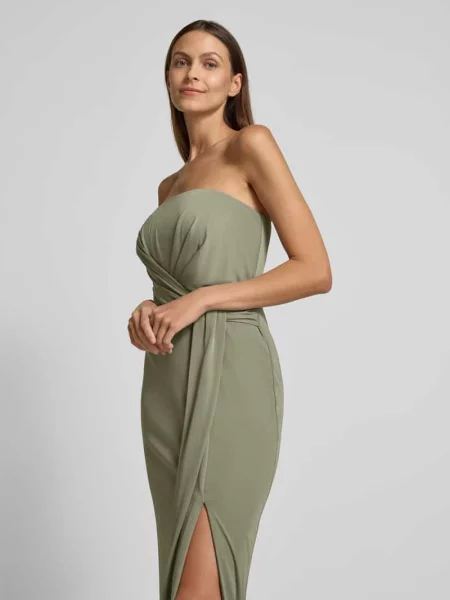 Sukienka wieczorowa z rozcięciem na nodze model ‘ESTILA’ Lauren Ralph Lauren zielona