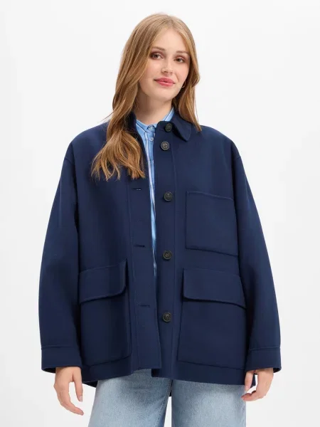 Weekend Max Mara kurtka z czystej wełny Kobiety wełna ze strzyży 34 niebieski
