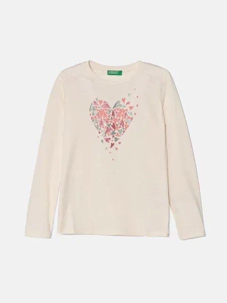 United Colors of Benetton Detská košeľa s dlhým rukávom béžová