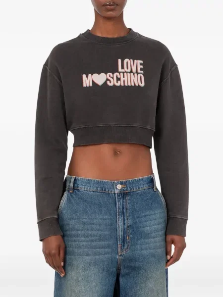 Decupat hanorac Love Moschino gri
