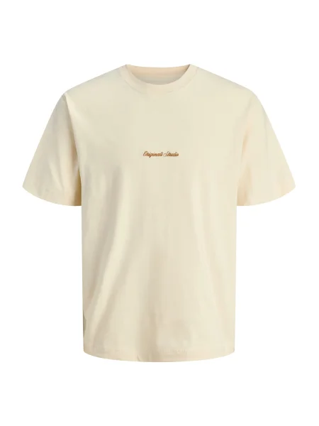 JACK & JONES Tricou JORNORREBRO portocaliu închis / lână alb