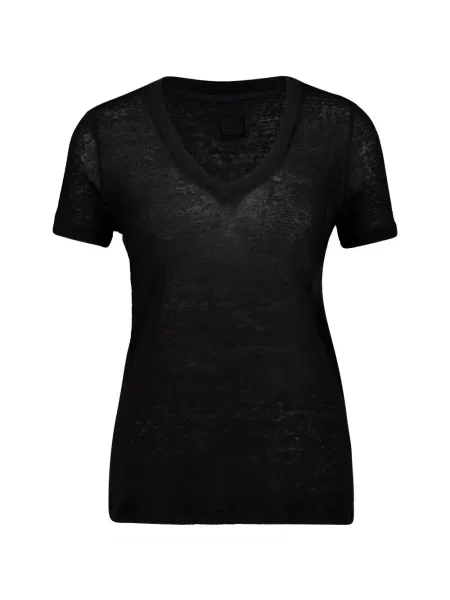 Tricou 120% Lino cu decolteu în V negru