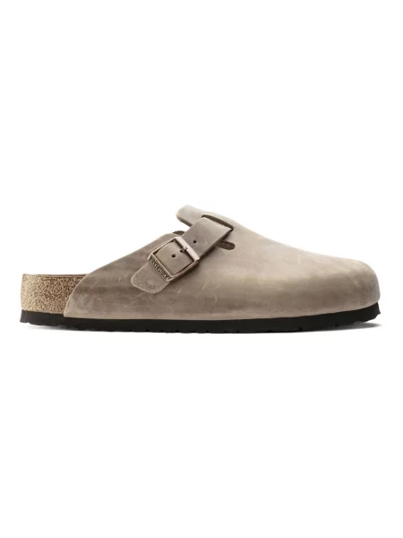 Klapki Birkenstock zamszowe brązowe
