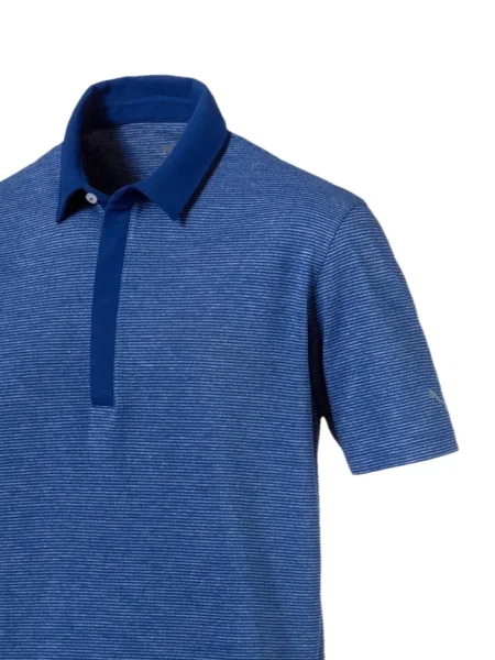 Tricou polo Puma cu dungi albastru