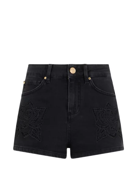 Pantaloni scurți din denim Roberto Cavalli negru