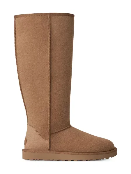 UGG W Classic Ultra Tall cizme de zăpadă pentru femei din piele întoarsă maro