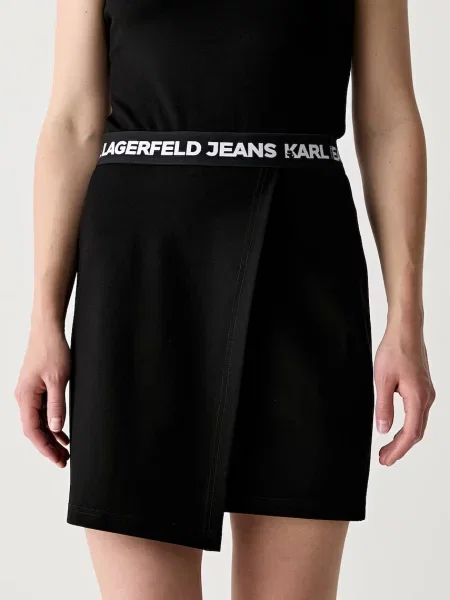 Karl Lagerfeld Jeans fustă creion cu vâscoză negru