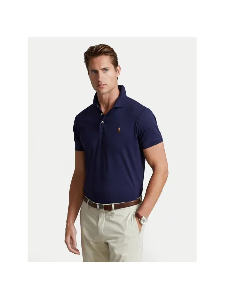 Polo Ralph Lauren Поло Custom Slim Fit cиній