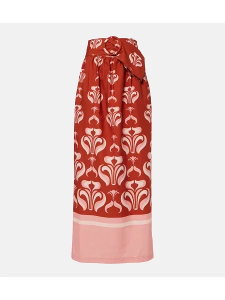 Maksi spódnica maxi Adriana Degreas popelinowa zielona