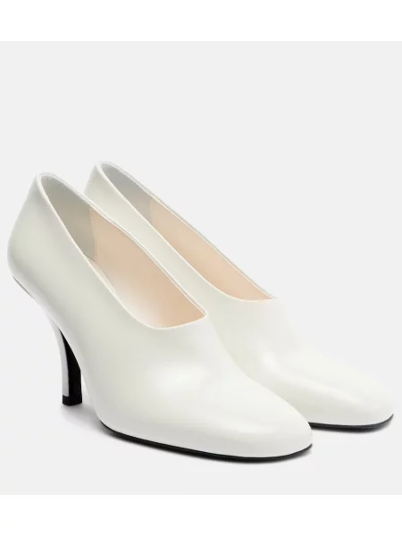 Pantofi cu toc Toteme din piele alb