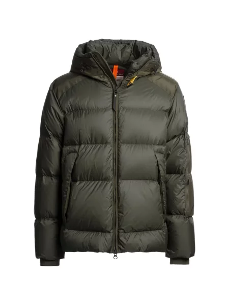 Geacă cu puf Parajumpers cu glugă verde