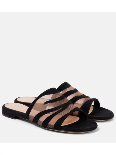 Sandale Gianvito Rossi din piele de căprioară negru
