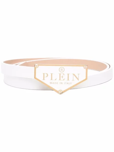 Curea Philipp Plein din piele alb