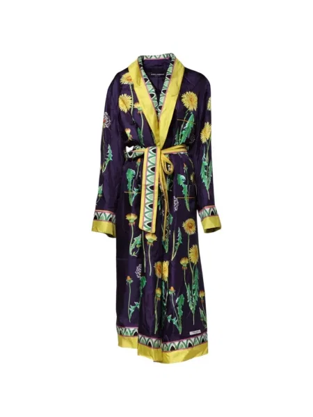 Halat Dolce & Gabbana de mătase cu model floral cu imagine violet