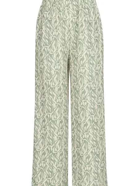 Pantaloni crem / pastel verde