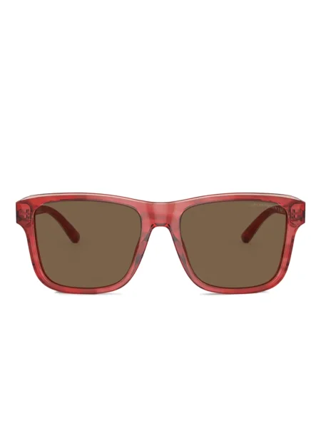 Правоъгълни слънчеви очила Emporio Armani червено