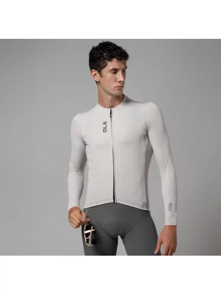 Koszulka rowerowa Alé Cycling Solid Color Block LS beżowa