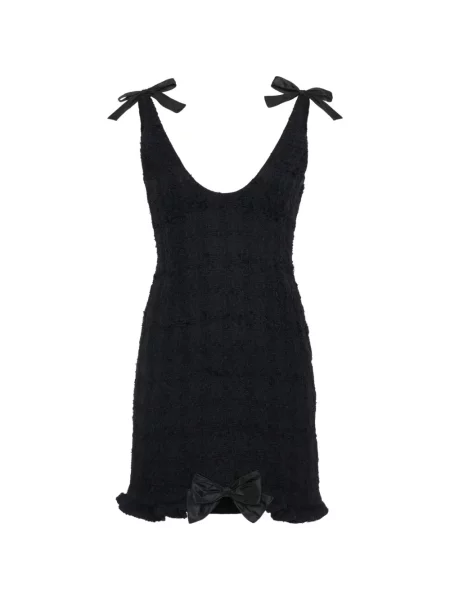 Rochie mini Alessandra Rich cu funde tricotate negru