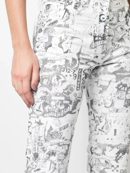 Blugi drepți Off-white alb