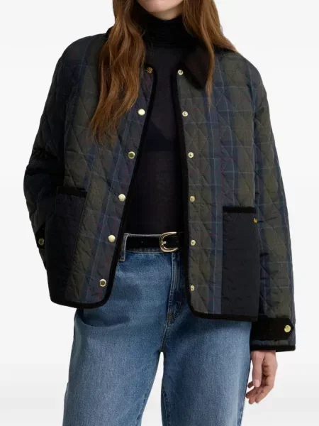 Καρό καπιτονέ μπουφάν Barbour International πράσινο