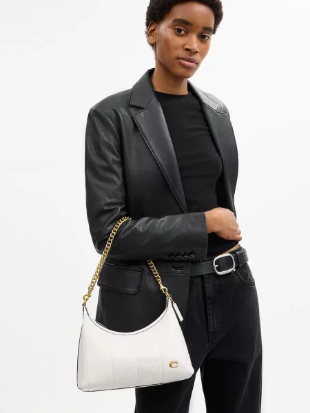 Кожаная стеганая сумка через плечо Coach