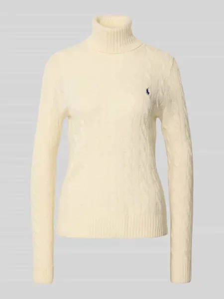 Polo Ralph Lauren Wełniany sweter z zawartością kaszmiru Kobiety Kaszmir jednolity S biały
