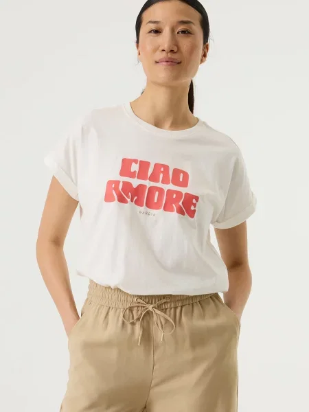 GARCIA Tricou roșu alb