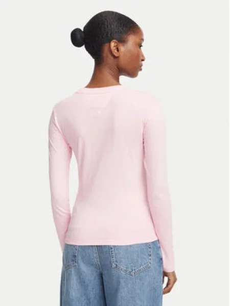 Tommy Jeans Bluza Classic Logo Svetlo rožnata