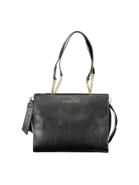 Lniana torebka Valentino By Mario Valentino czarna