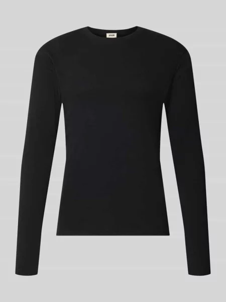 Bluzka z długim rękawem o kroju slim fit z czystej bawełny model Enil' Drykorn czarna