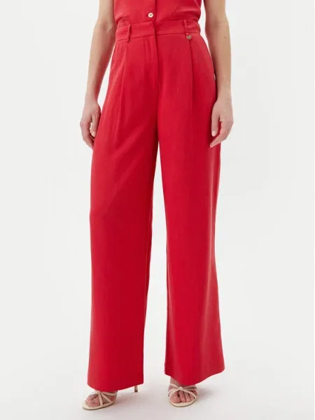 LOLA CASADEMUNT Pantaloni palazzo Wide Leg roșu