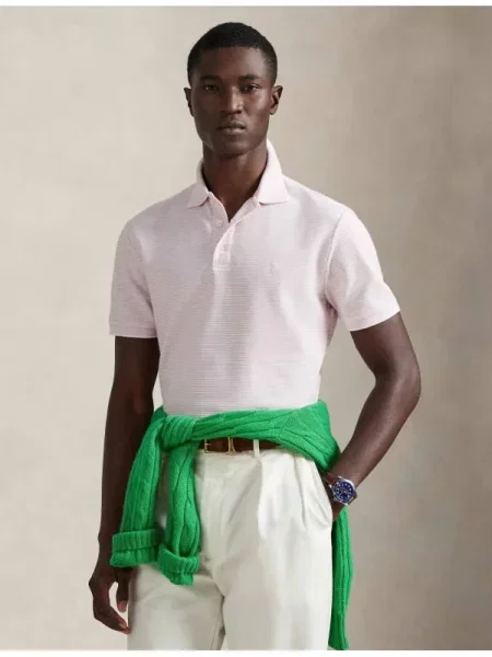 Tricou polo Polo Ralph Lauren plasă de plasă roz