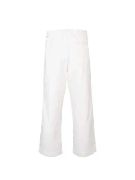 Pantaloni Commas cu dungi din jerseu alb