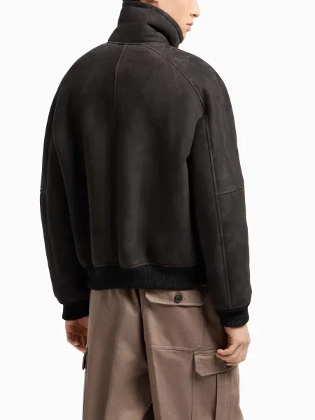 Шкіряна Шкіряна куртка Emporio Armani коричневий