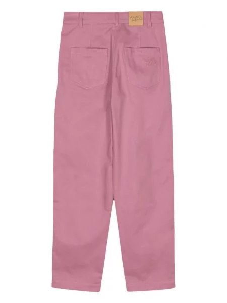 Tiesūs džinsai Maison Kitsuné aukštu liemeniu rožinė