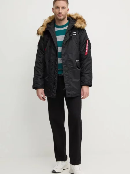 Kurtka Alpha Industries Airborne Hooded black czarna