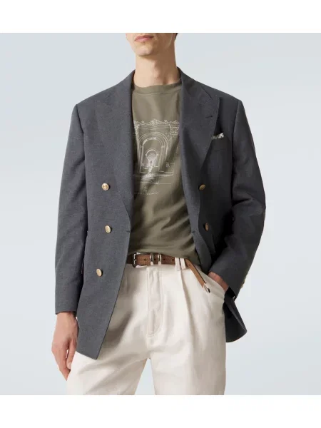 Tricou Brunello Cucinelli cu imagine din jerseu verde