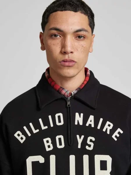 Bluza z krótkim zamkiem błyskawicznym Billionaire Boys Club czarna