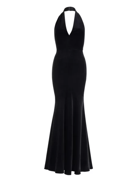 Rochie maxi Patou cu gât halter de costum negru