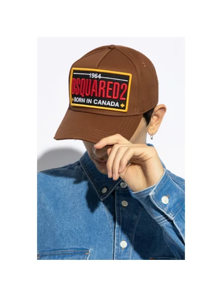 Czapka z daszkiem Dsquared2 brązowa