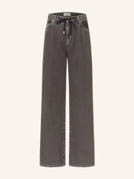 Baum Und Pferdgarten Straight Džíny Nanny black worn denim černé