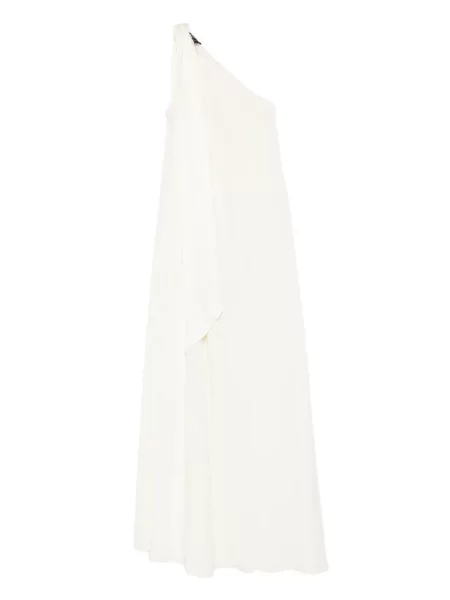 Sukienka maxi Taller Marmo drapowana na jednym ramieniu garniturowa