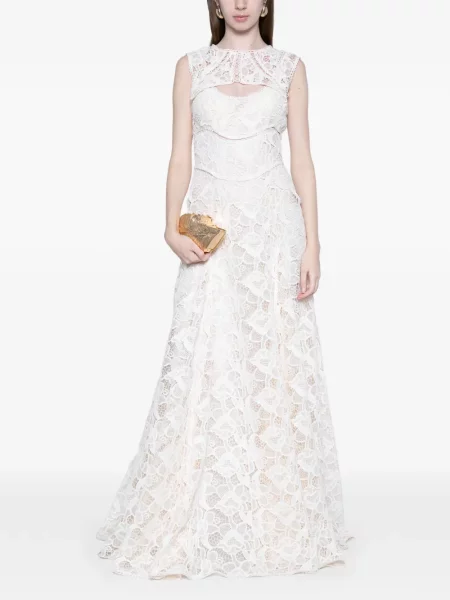 Rochie maxi Costarellos fără mâneci din dantelă