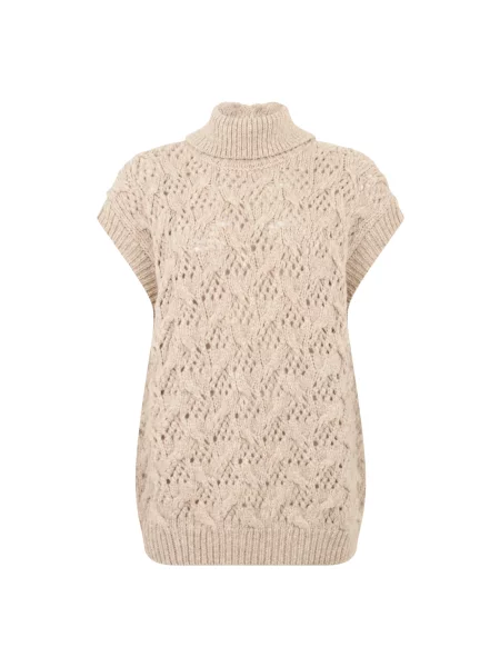 Krótki sweter Peserico wełniany beżowy