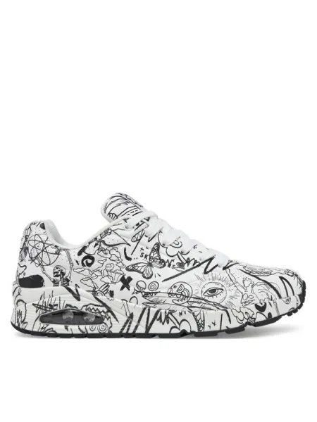 Skechers Sneakers UNO Printed Lace-Up alb