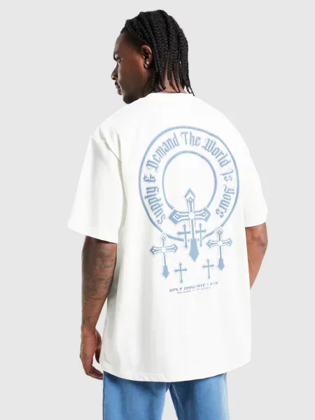 Supply&demand T-Shirt Crosses biała