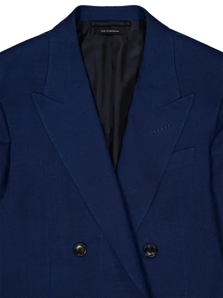 Vlněné dvouřadé sako Tom Ford modré