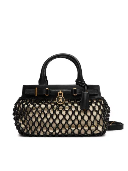 Tommy Hilfiger Rankinė American Icon Mini Tote Macrame juoda