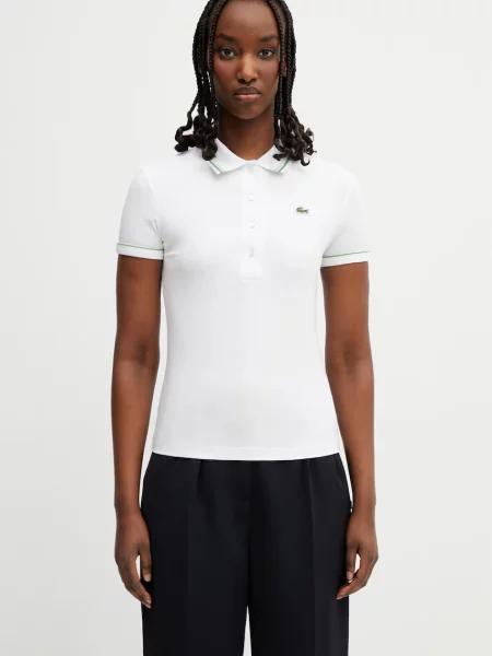 Lacoste polo z bawełną biała