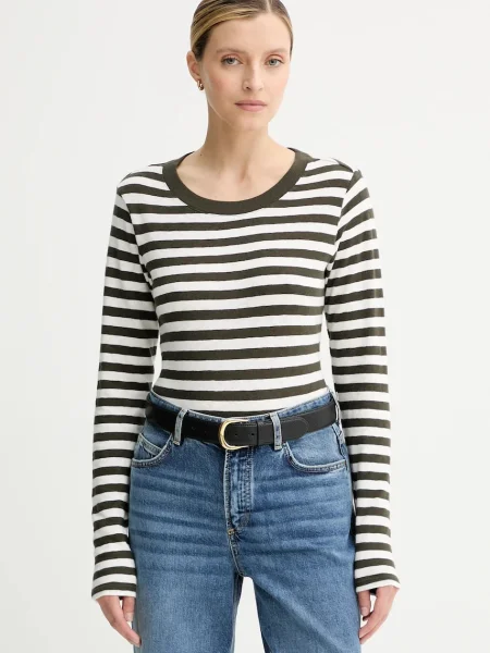 Majica z dolgimi rokavi Marc O'Polo zelena